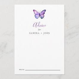 バタフライブライダルシャワー結婚アドバイスの願い アドバイスカード