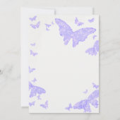 バタフライブライダルシャワー薄紫金ゴールドエレガントボホ 招待状 (裏面)