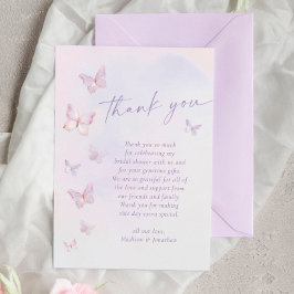 バタフライブライダルシャワー サンキューカード