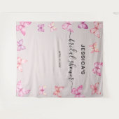 バタフライブライダルシャワーBackdropフォトブース タペストリー (正面(横))