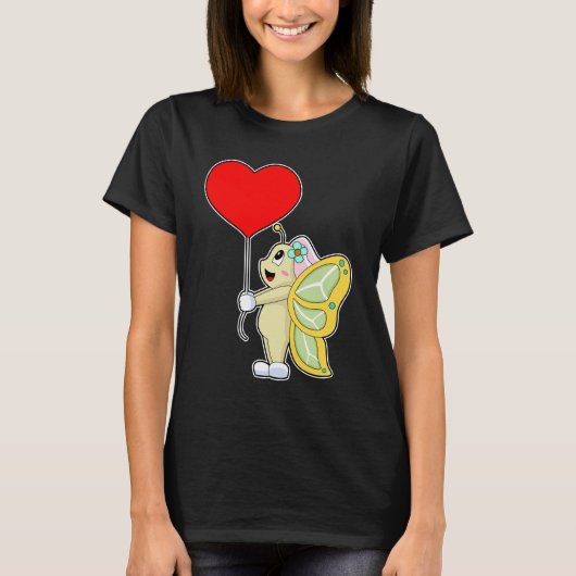 バタフライブライド ハート ウェディング Tシャツ (正面)