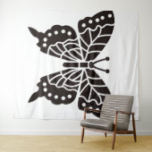 バタフライブラックとホワイト タペストリー (インサイチュ(横))