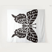 バタフライブラックとホワイト タペストリー (正面(横))