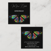 バタフライブラックエレガントスクエアの名刺 スクエア名刺 (正面/裏面)