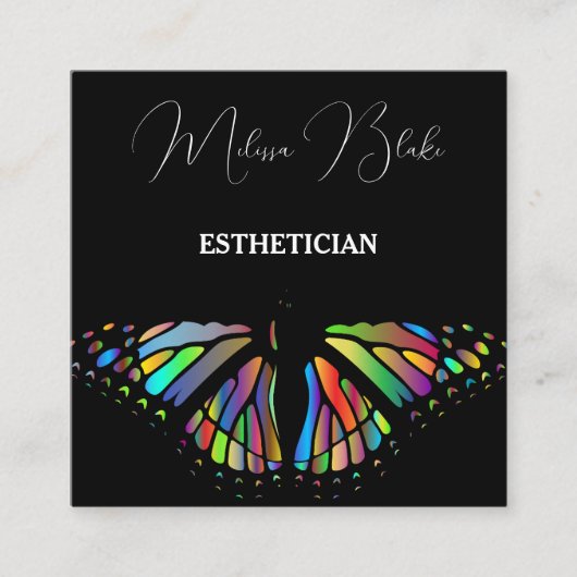 バタフライブラックエレガントスクエアの名刺 スクエア名刺 (正面)