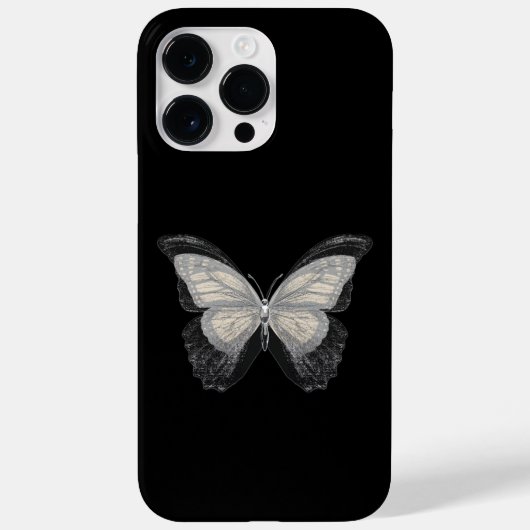 バタフライブラックグリッター ガーリー Case-Mate iPhoneケース (裏面)