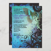 バタフライブラックスワールズバルミツワー招待状 招待状 (正面/裏面)