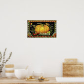 バタフライブランドカボチャのクレーテラベル ポスター (キッチン)