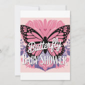 バタフライブリスベイビーシャワー招待状 | エレガント& 招待状 (裏面)