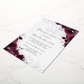 バタフライブルガンディシルバーフローラキンセアニェラ 箔招待状 (回転した状態)