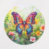 バタフライブルーオレンジウイングズウェア ラベル (デザイン1)