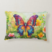 バタフライブルーオレンジウイング アクセントクッション (裏面)