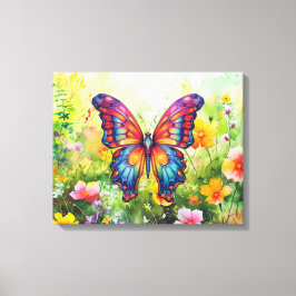 バタフライブルーオレンジウイング キャンバスプリント