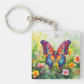 バタフライブルーオレンジウイング キーホルダー (正面)