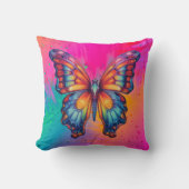 バタフライブルーオレンジウイング クッション (正面)