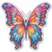 バタフライブルーオレンジウイング シール (正面)