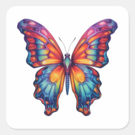 バタフライブルーオレンジウイング スクエアシール