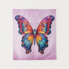 バタフライブルーオレンジウイング タペストリー