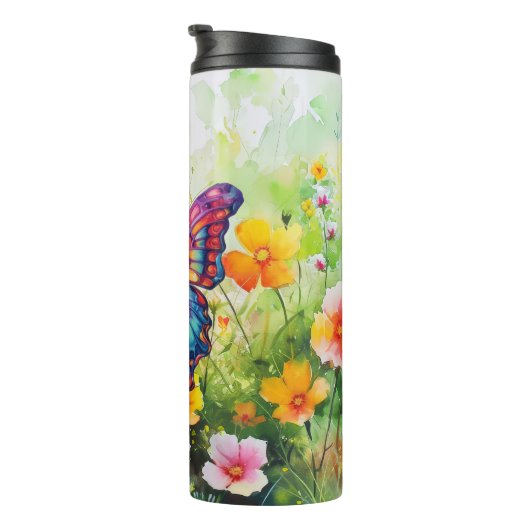 バタフライブルーオレンジウイング タンブラー (回転右)