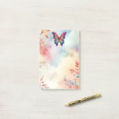 バタフライブルーオレンジウイング ポストイット (デスク上)