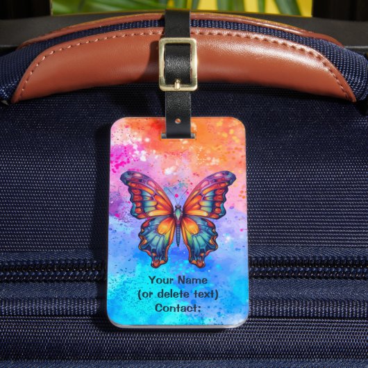 バタフライブルーオレンジウイング ラゲッジタグ (正面インサイチュ2)