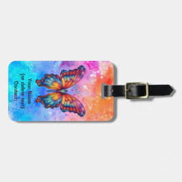 バタフライブルーオレンジウイング ラゲッジタグ