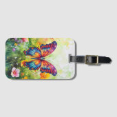 バタフライブルーオレンジウイング ラゲッジタグ (正面横)
