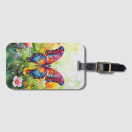バタフライブルーオレンジウイング ラゲッジタグ