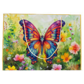 バタフライブルーオレンジウイング ラージペーパーバッグ (裏面)