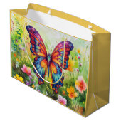 バタフライブルーオレンジウイング ラージペーパーバッグ (裏面アングル)