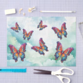 バタフライブルーオレンジウイング 薄葉紙 (クラフト)