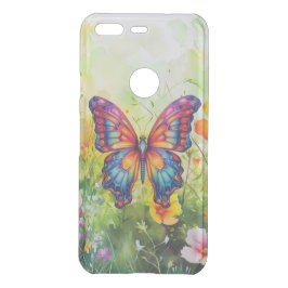 バタフライブルーオレンジウイング UNCOMMON GOOGLE PIXELケース