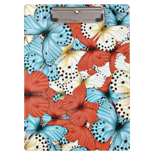 バタフライブルーオレンジハイブ |バタフライクリップボード クリップボード (正面)