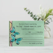 バタフライブルーオンエメラルドグリーン 招待状 (スタンド正面)