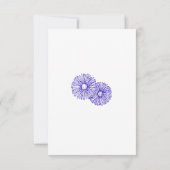 バタフライブルーカスタマイズ可能なアスター結婚フローラ 招待状 (裏面)