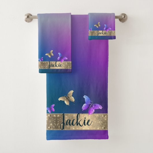 バタフライブルータオル バスタオルセット (インサイチュ)