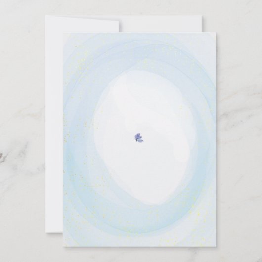 バタフライブルーテンダーウォーター色男の赤ちゃんシャワー 招待状 (裏面)