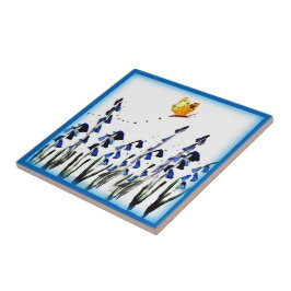 バタフライブルーベル春フローラ タイル