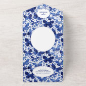 バタフライブルーホワイト オールインワン招待状 (外側)