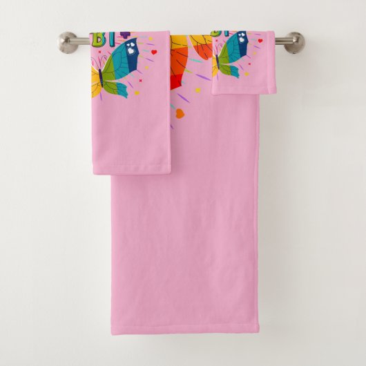 バタフライプライドラブイズラブLGBT認識度 バスタオルセット (インサイチュ)