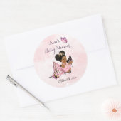 バタフライプリンセスベビーガールクラシックピンクラウンドセント ラウンドシール (封筒)