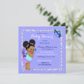 バタフライプリンセスベビーガールラベンダー 招待状 (スタンド正面)