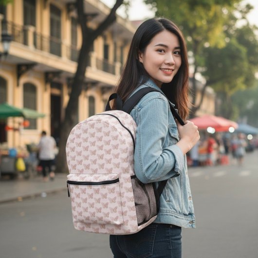 バタフライプリントバックパック プリントバックパック