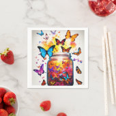 バタフライプリント紙ナプキンセット スタンダードカクテルナプキン (インサイチュ)