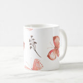 バタフライプリント コーヒーマグカップ (正面右)
