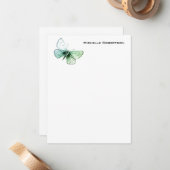 バタフライプロフェッショナルミニマリストプレーンモダン ノートカード (正面/裏面インサイチュ)