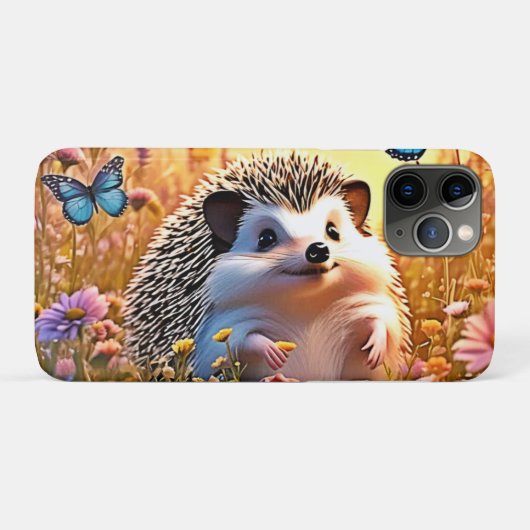 バタフライヘッジホッグアート Case-Mate iPhoneケース (裏面(横))
