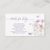 バタフライベイビーシャワワイルドフラワーブックリクエスト エンクロージャーカード (正面)