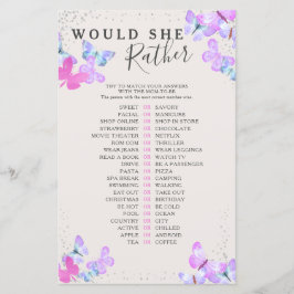 バタフライベイビーシャワーベビー言葉彼女はむしろゲーム