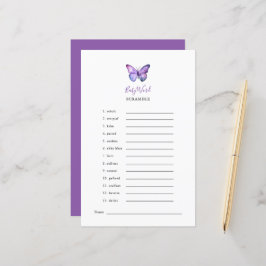 バタフライベイビーシャワーワードスクランブルゲームパーティー